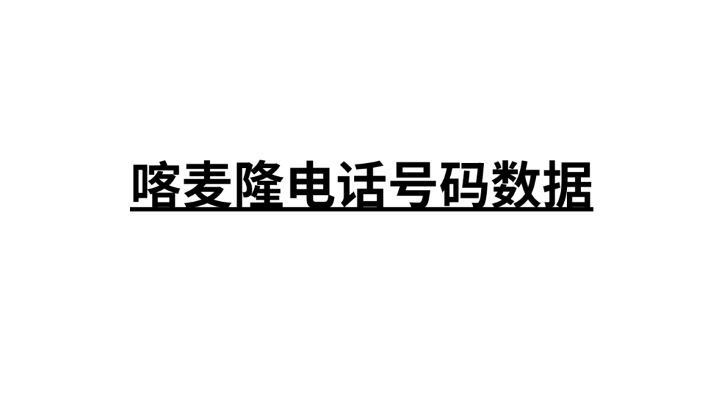 喀麦隆电话号码数据 