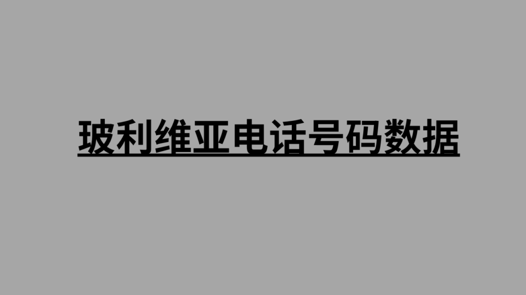 玻利维亚电话号码数据 